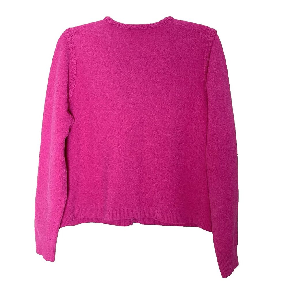 J. Crew Odette Sweater Lady Jacket XXL Fuchsia Pink Boucle Business Casual BR789 - Picture 8 of 15